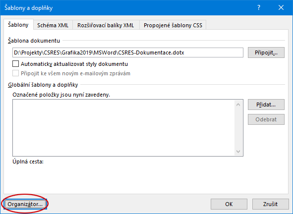 MS Word - kopírování stylů z jiného dokumentu nebo šablony, obr. 4
